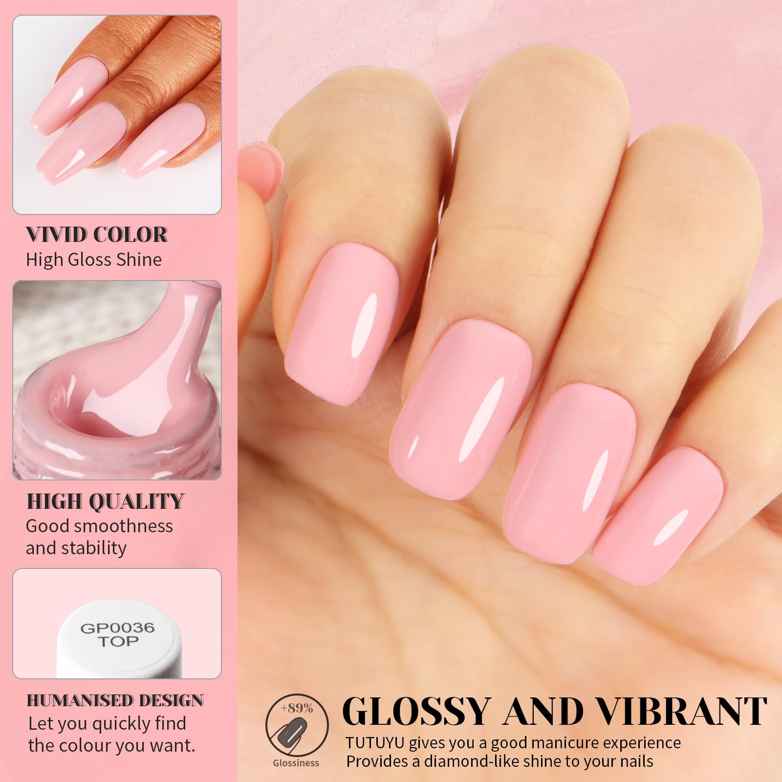 Amazon.com: TUTUYU Ballerina Pink Gel Nail Polish, 0.51 Fl Oz UV
